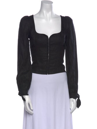 Reformation Linen Square Neckline Crop Top