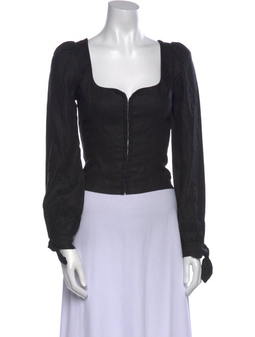 Reformation Linen Square Neckline Crop Top