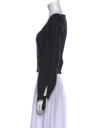 Reformation Linen Square Neckline Crop Top