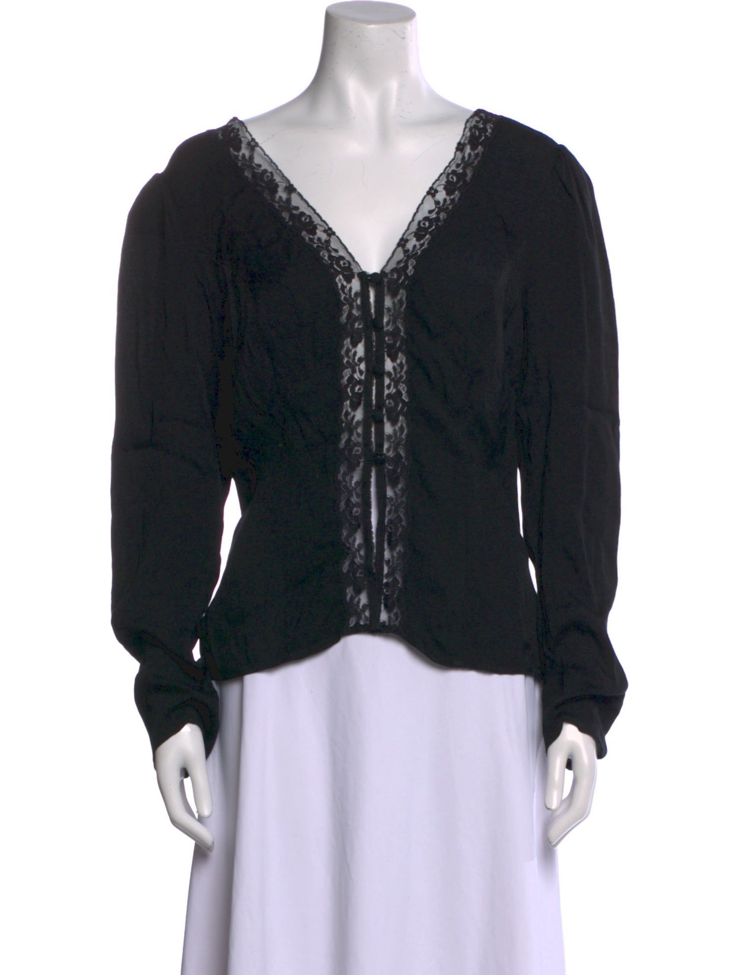 Reformation V-Neck Long Sleeve Blouse