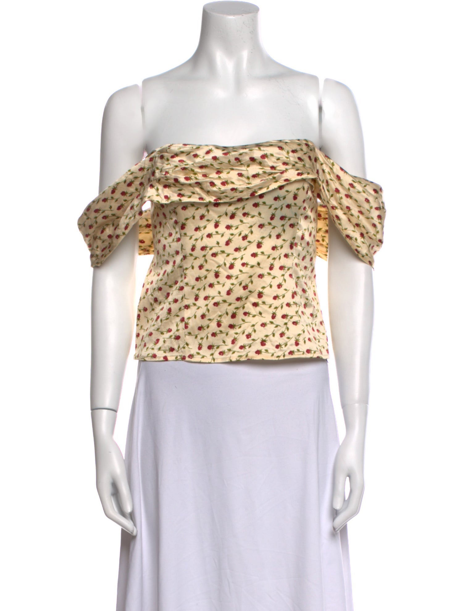 Reformation Silk Floral Print Crop Top