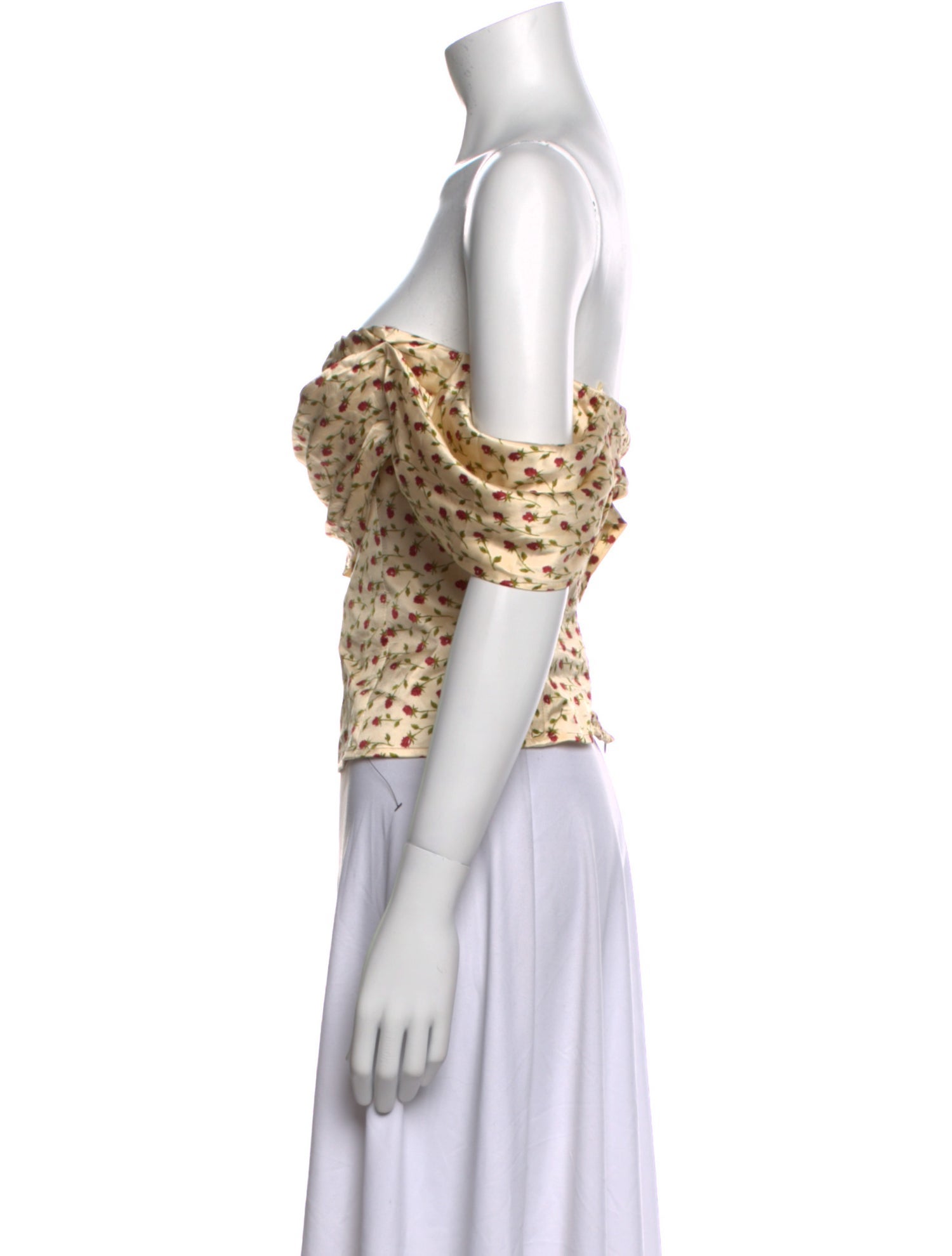 Reformation Silk Floral Print Crop Top