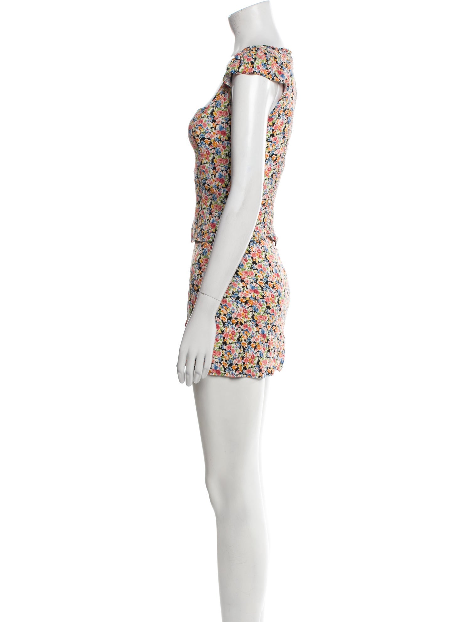 Reformation Floral Print Bow Accents Skirt Set
