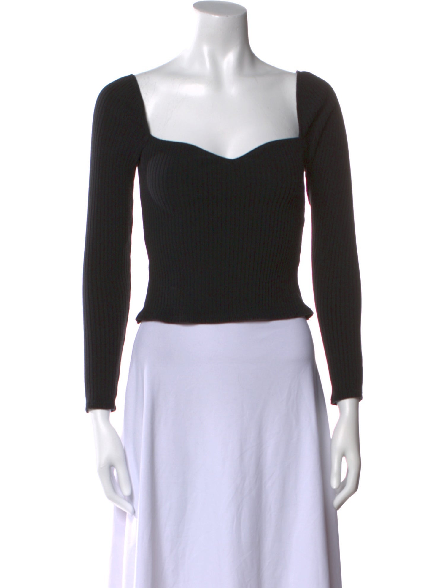 Reformation Square Neckline Long Sleeve Crop Top