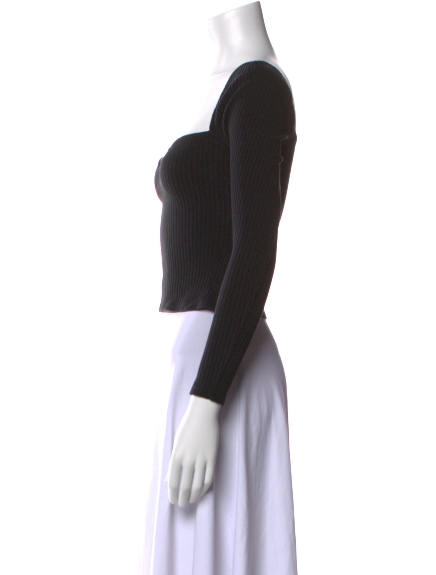 Reformation Square Neckline Long Sleeve Crop Top