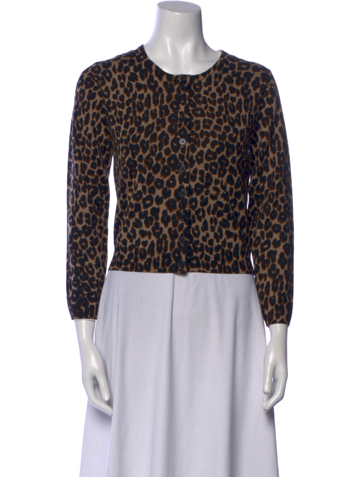 Reformation Animal Print Crew Neck Sweater