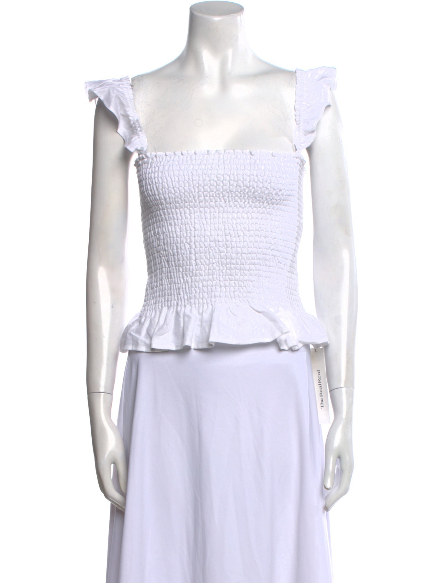 Reformation Linen Square Neckline Crop Top