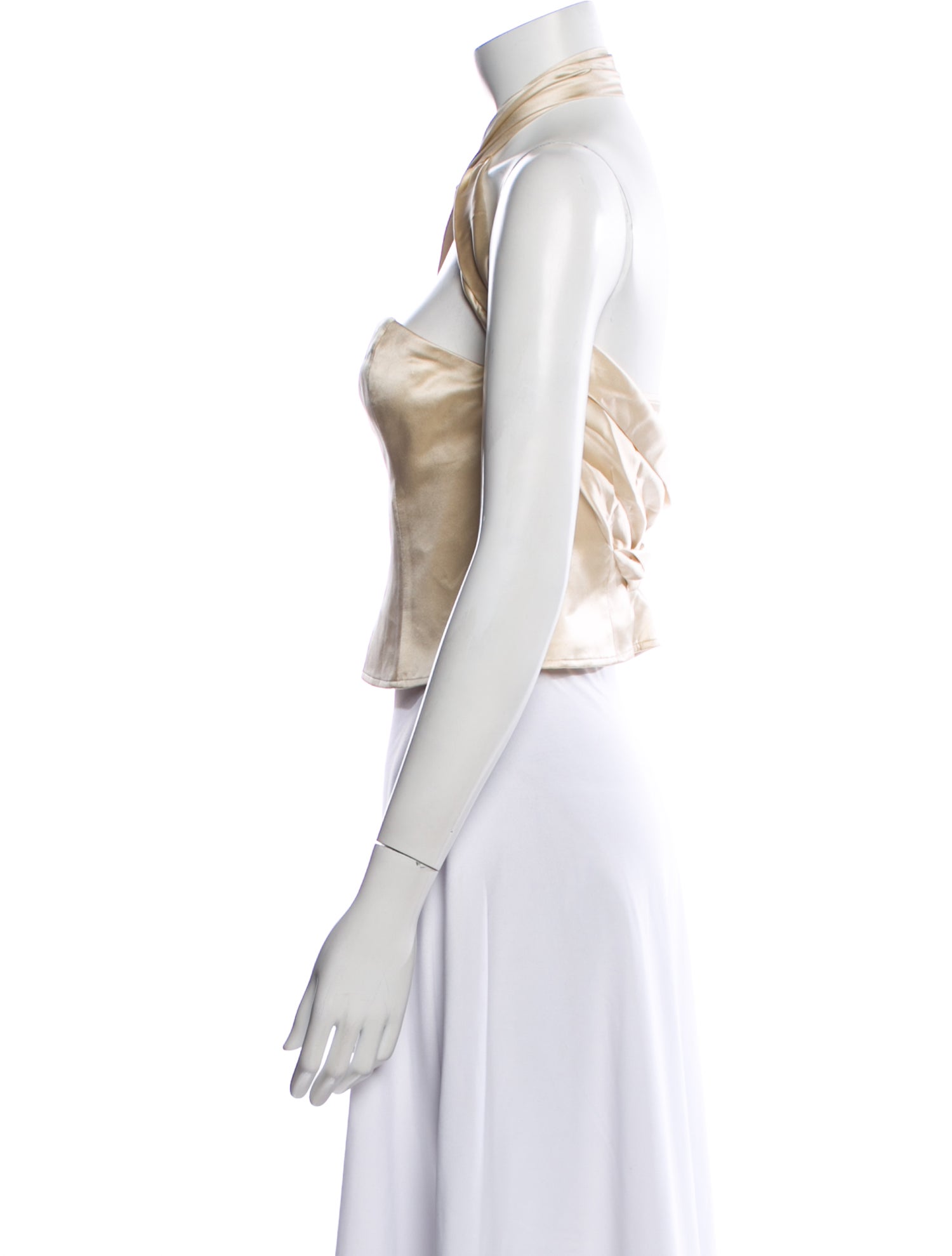 Reformation Silk Halterneck Crop Top