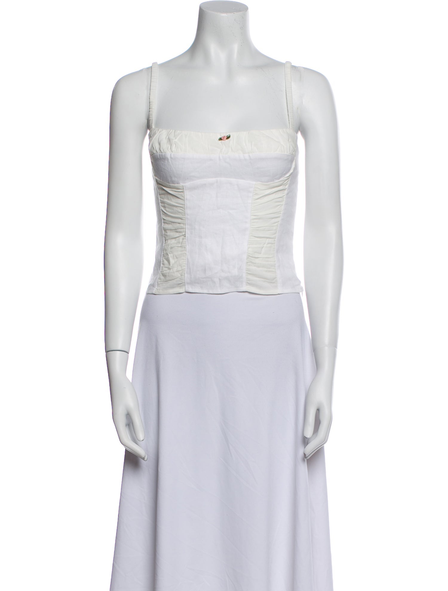 Reformation Linen Square Neckline Crop Top w/ Tags