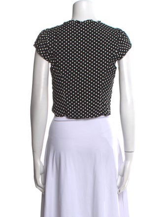 Reformation Polka Dot Print V-Neck Crop Top