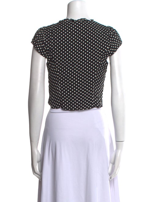 Reformation Polka Dot Print V-Neck Crop Top