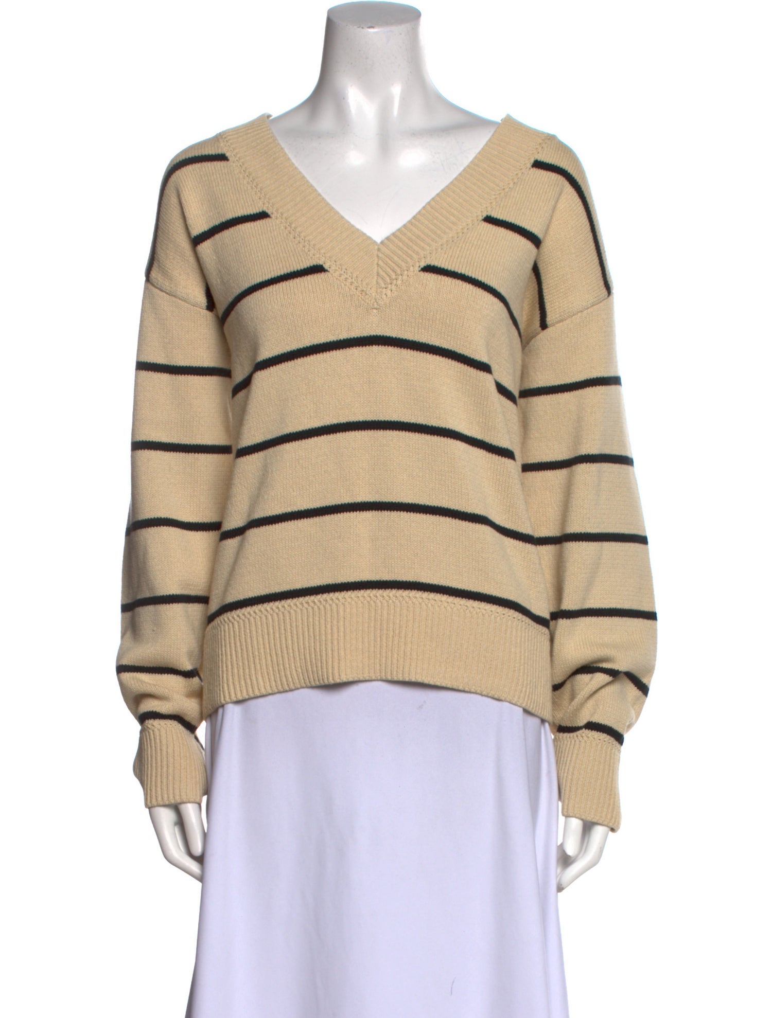 Reformation Striped V-Neck Sweater