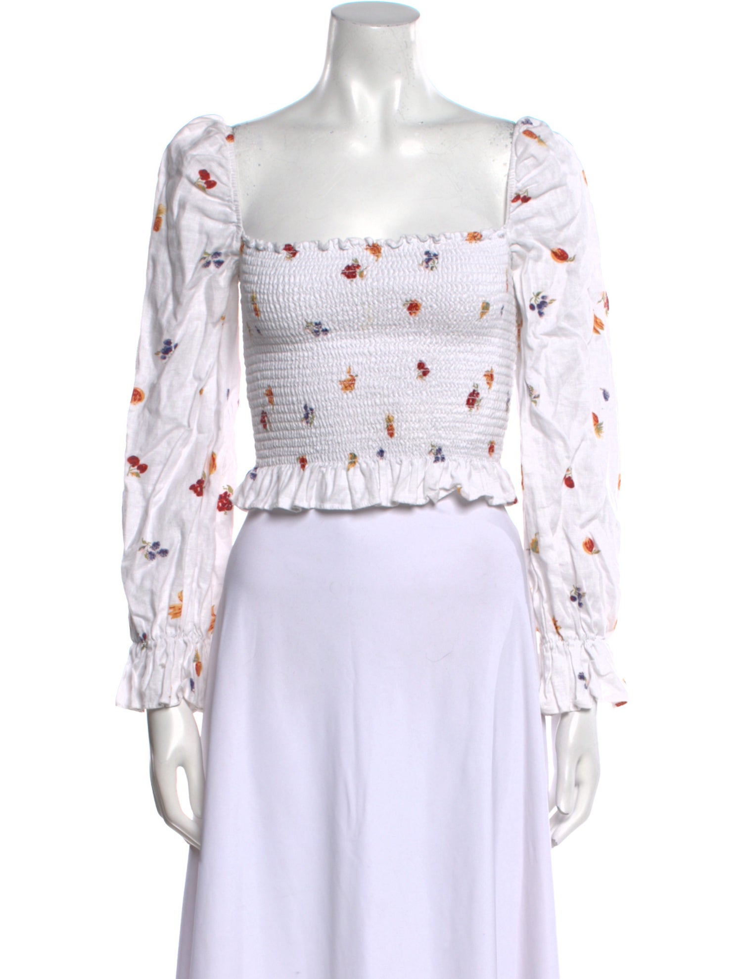 Reformation Linen Printed Crop Top