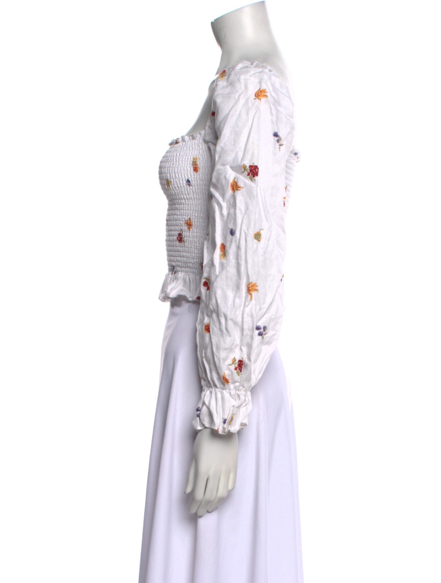 Reformation Linen Printed Crop Top