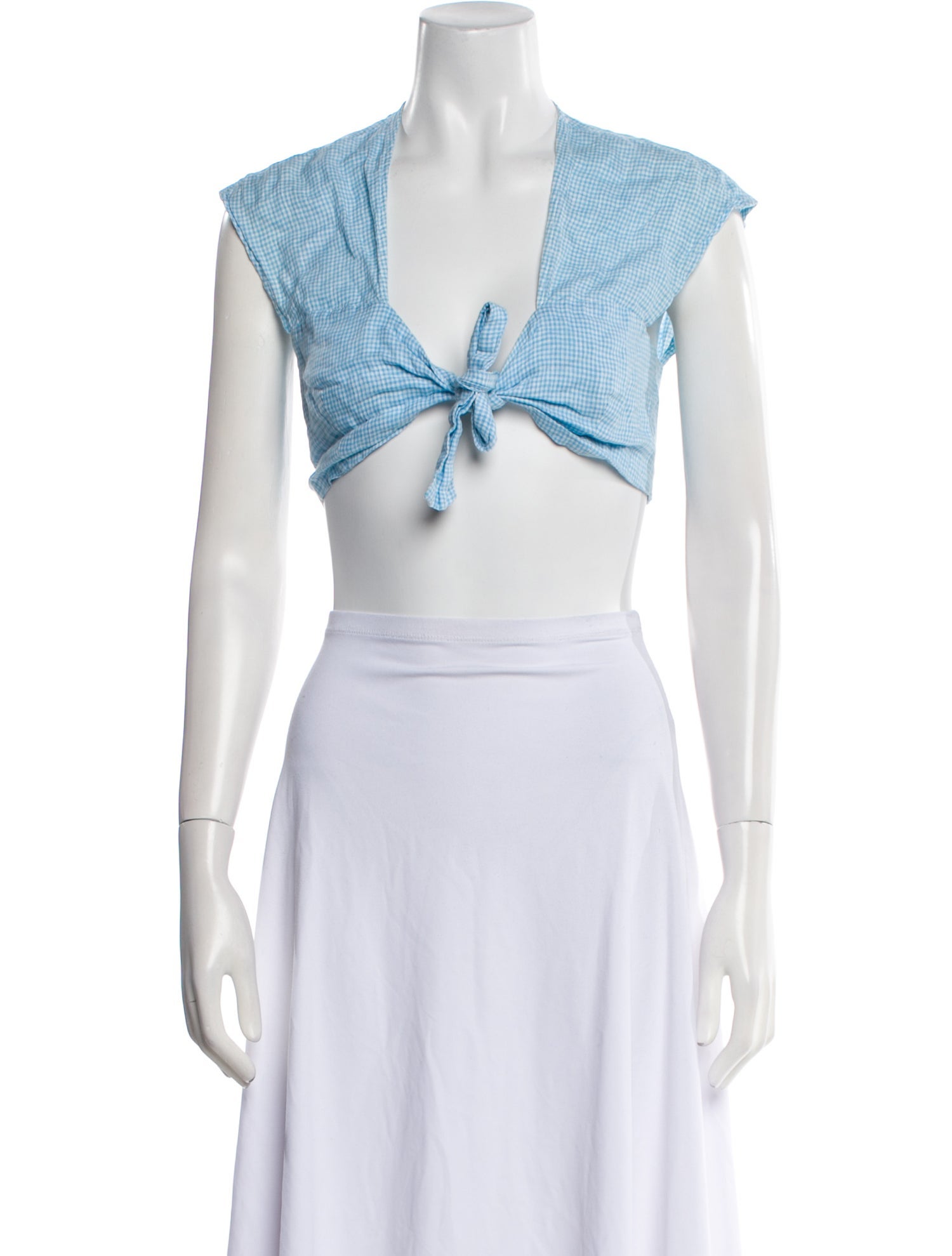 Reformation V-Neck Short Sleeve Crop Top