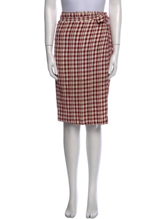 Reformation Plaid Print Knee-Length Skirt