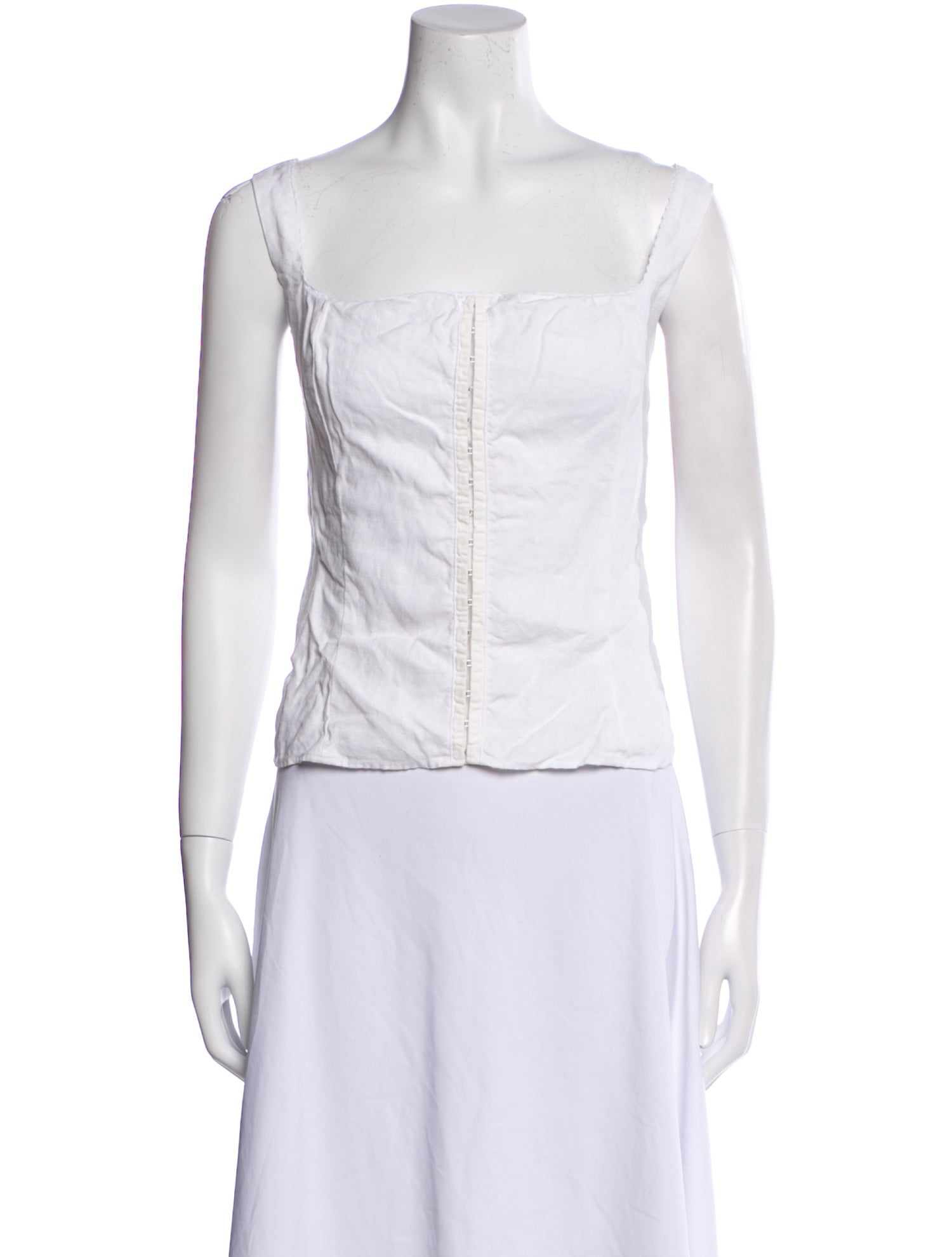 Reformation Linen Square Neckline Crop Top