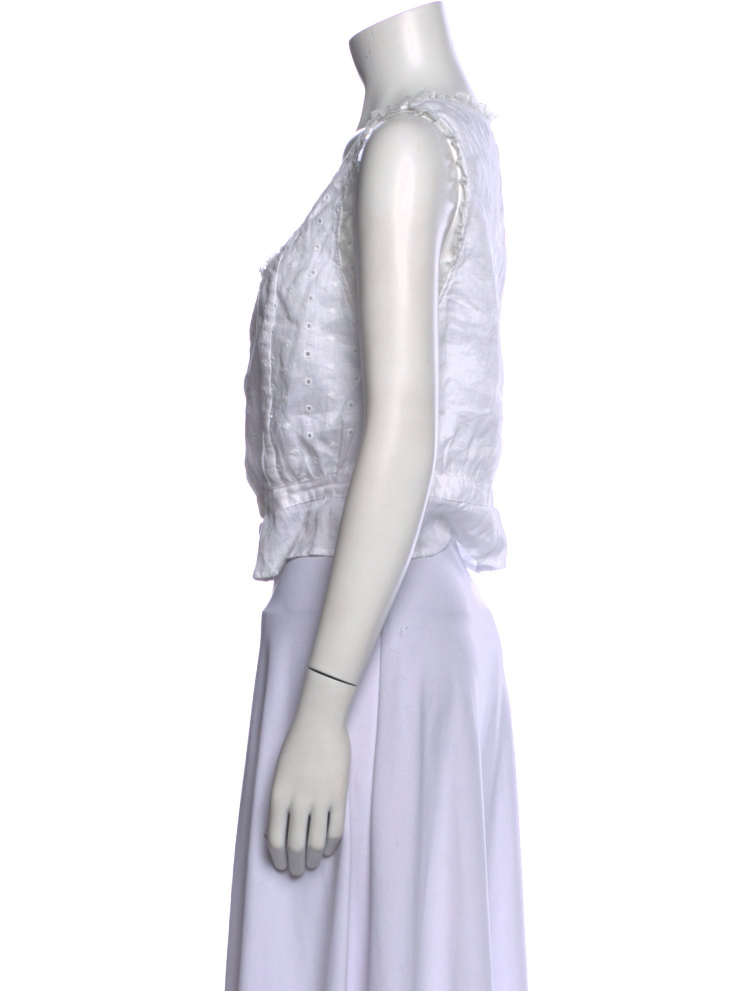 Reformation Linen Scoop Neck Crop Top