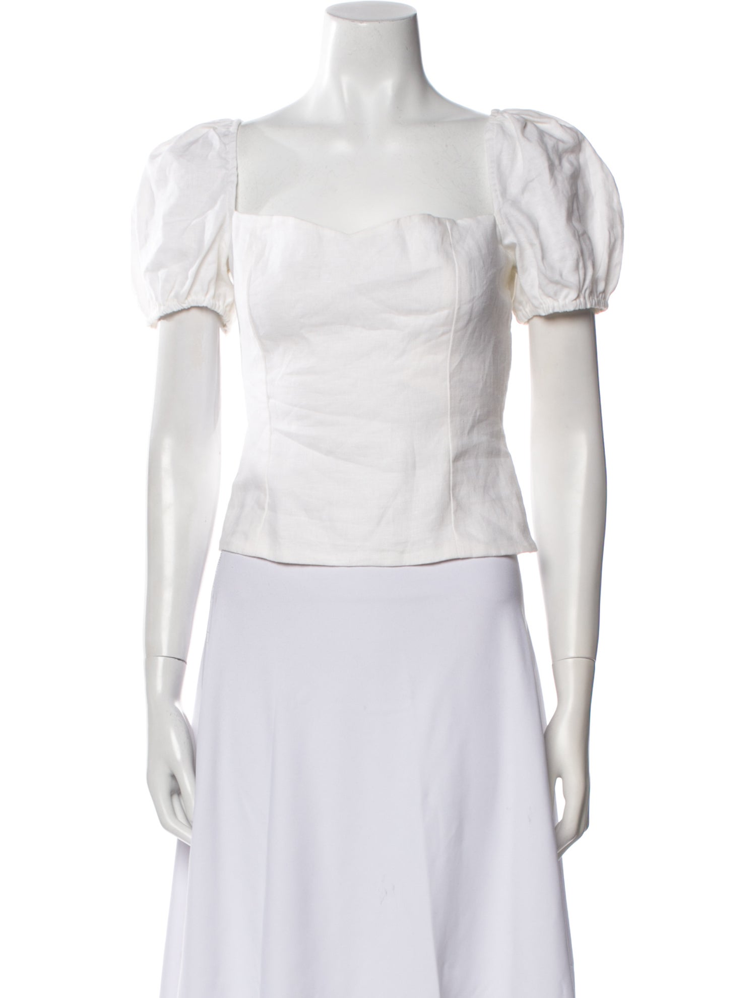 Reformation Linen Square Neckline Crop Top