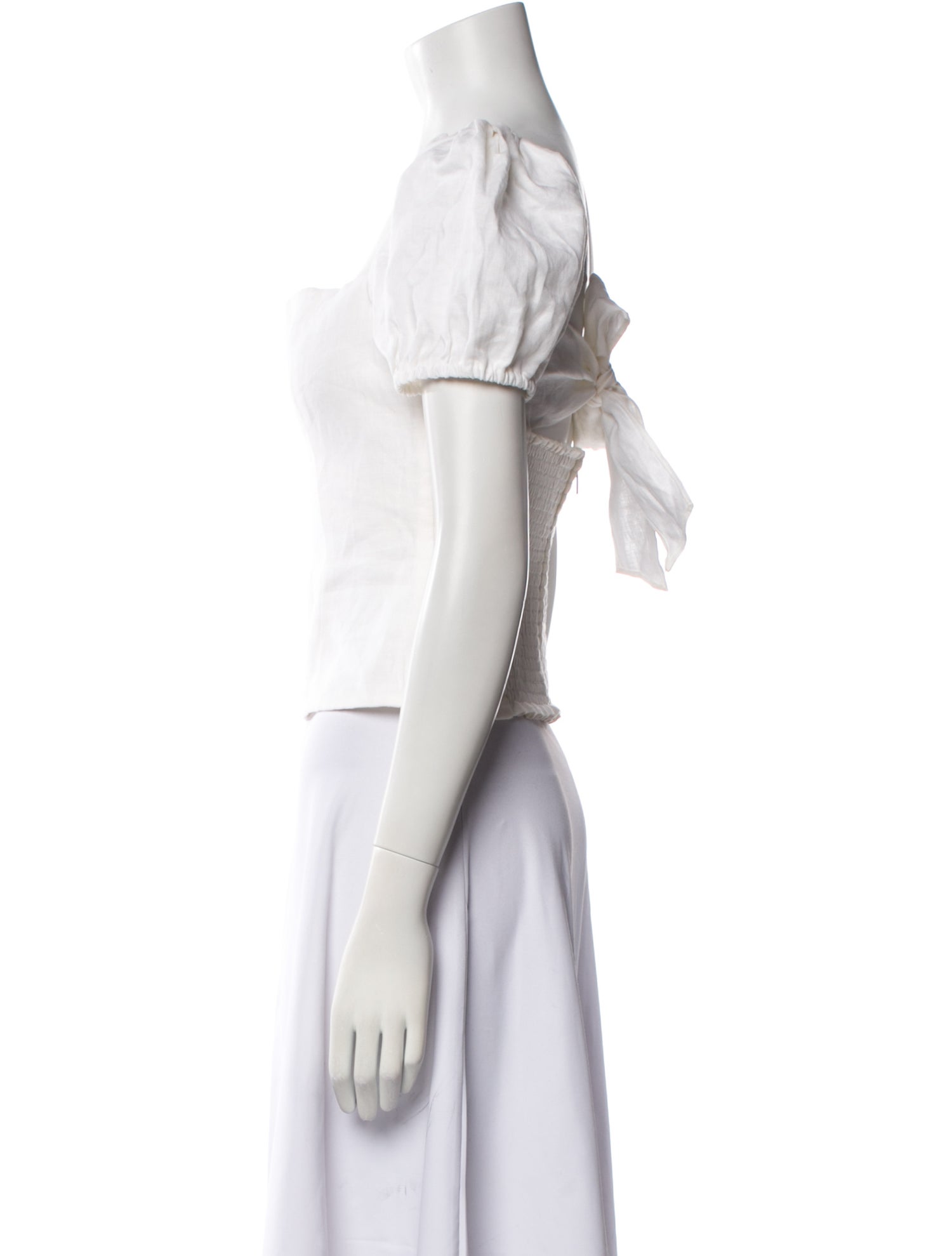 Reformation Linen Square Neckline Crop Top