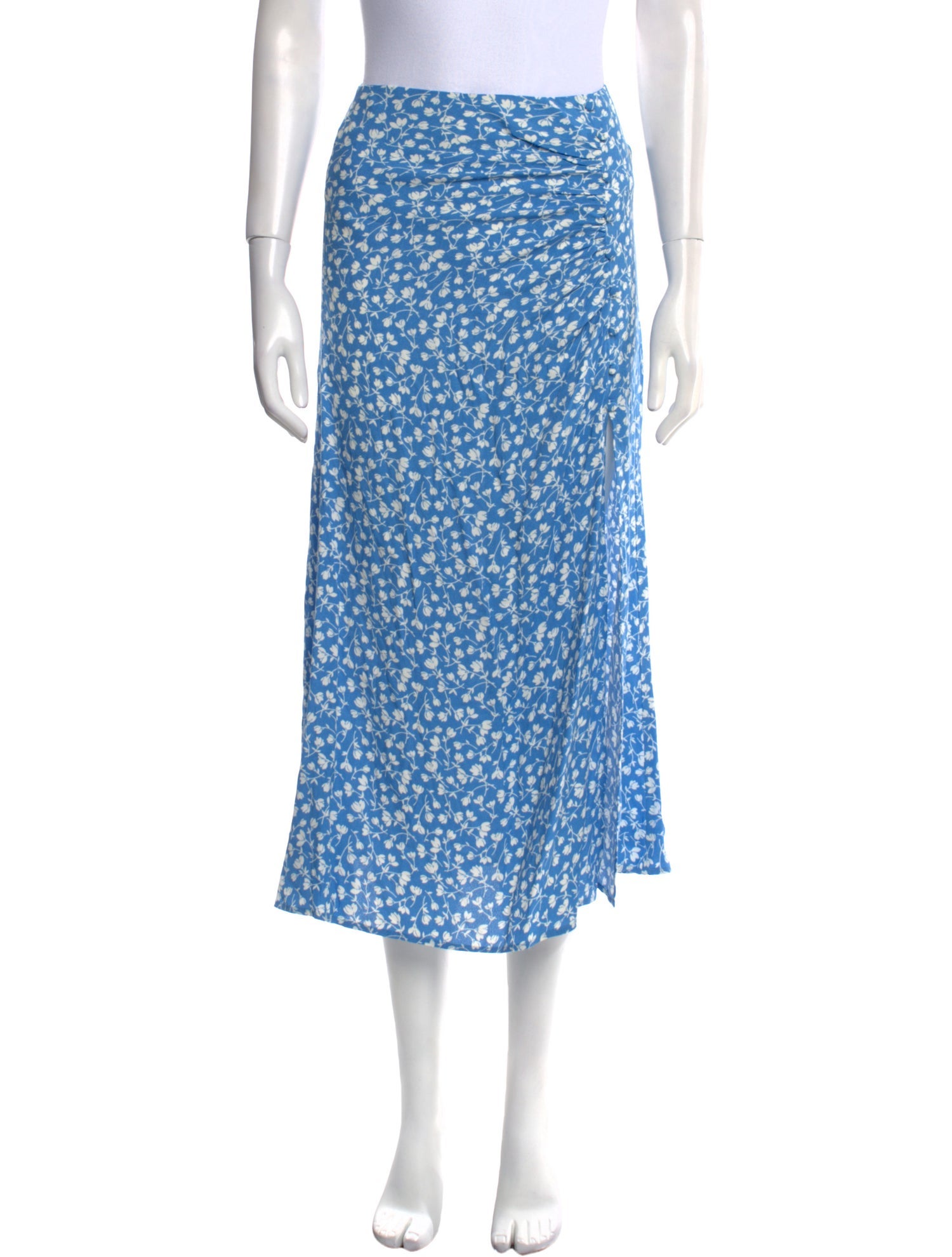 Reformation Floral Print Midi Length Skirt