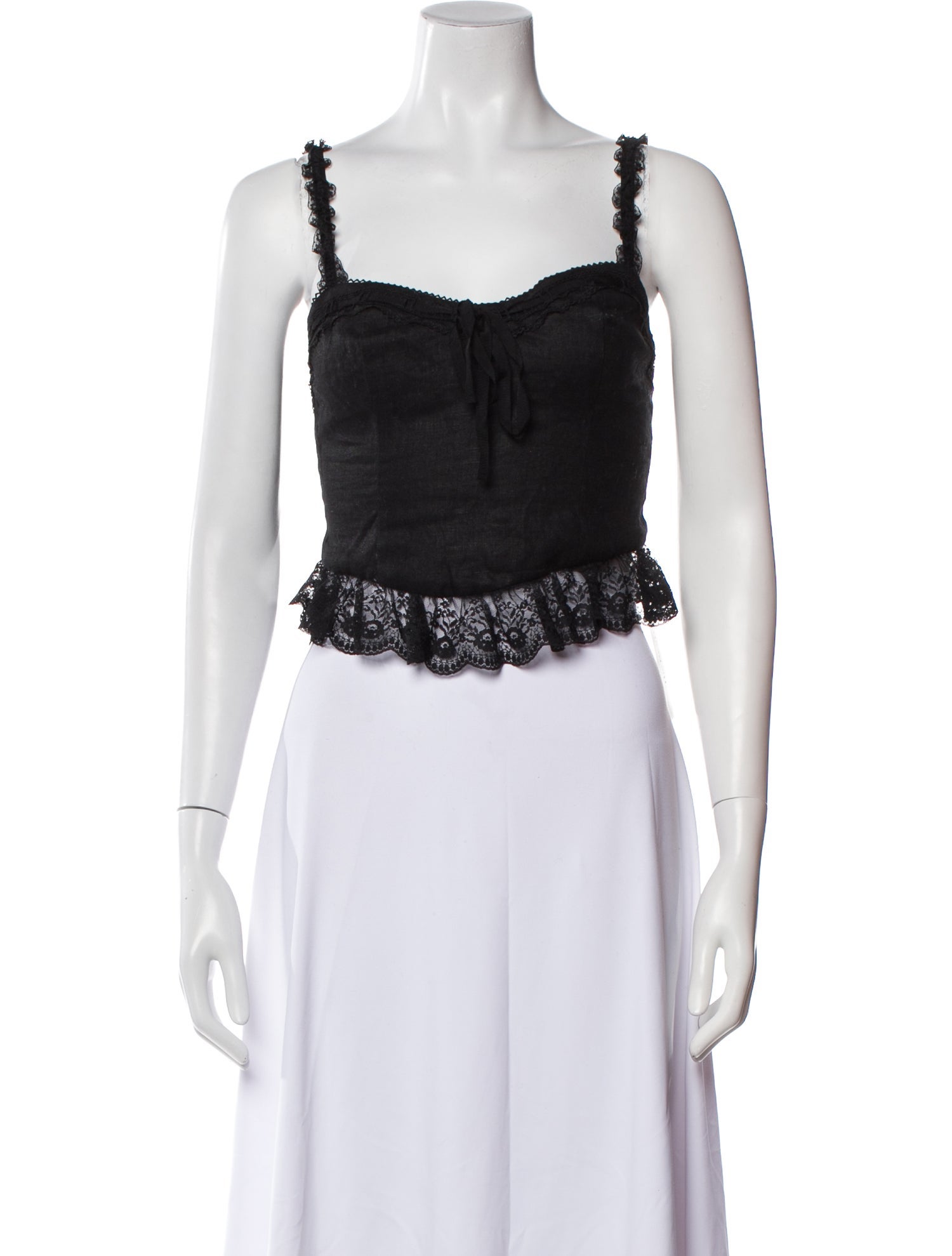 Reformation Linen Square Neckline Crop Top