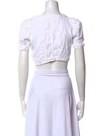 Reformation Linen Square Neckline Crop Top