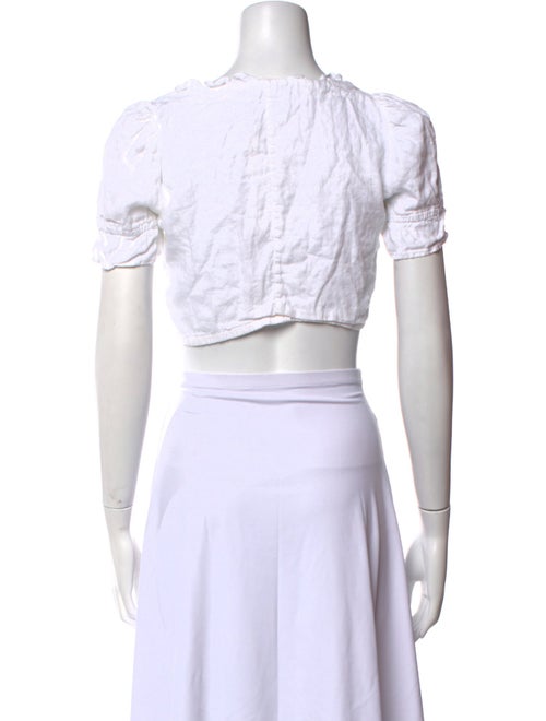 Reformation Linen Square Neckline Crop Top