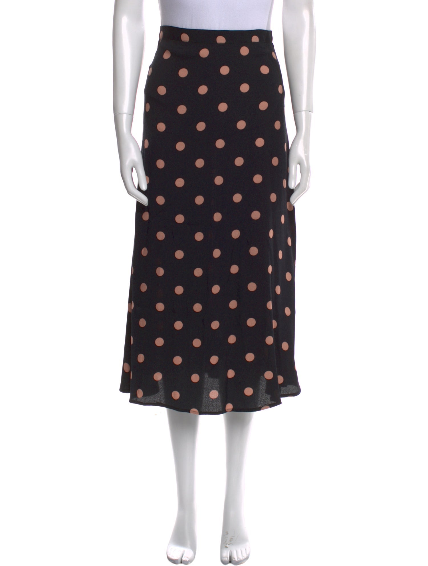 Reformation Polka Dot Print Midi Length Skirt