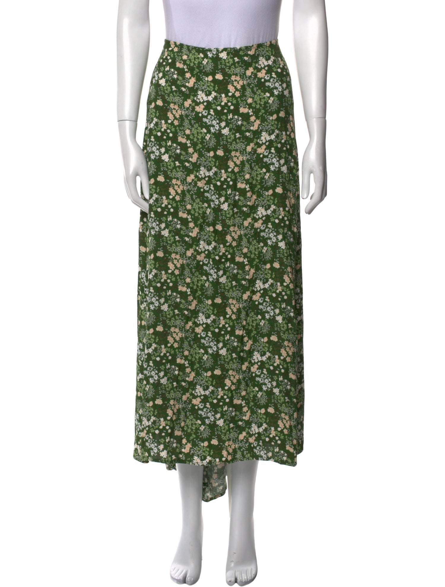 Reformation Floral Print Midi Length Skirt