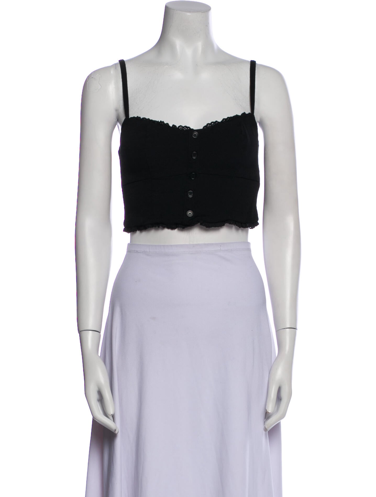 Reformation Square Neckline Sleeveless Crop Top