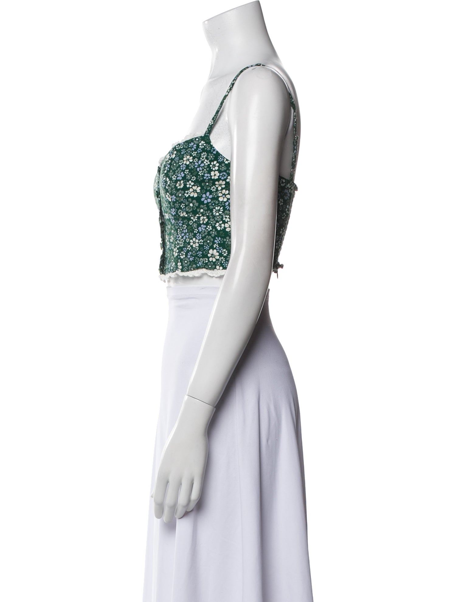 Reformation Printed Square Neckline Crop Top