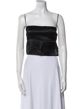 Reformation Silk Square Neckline Crop Top