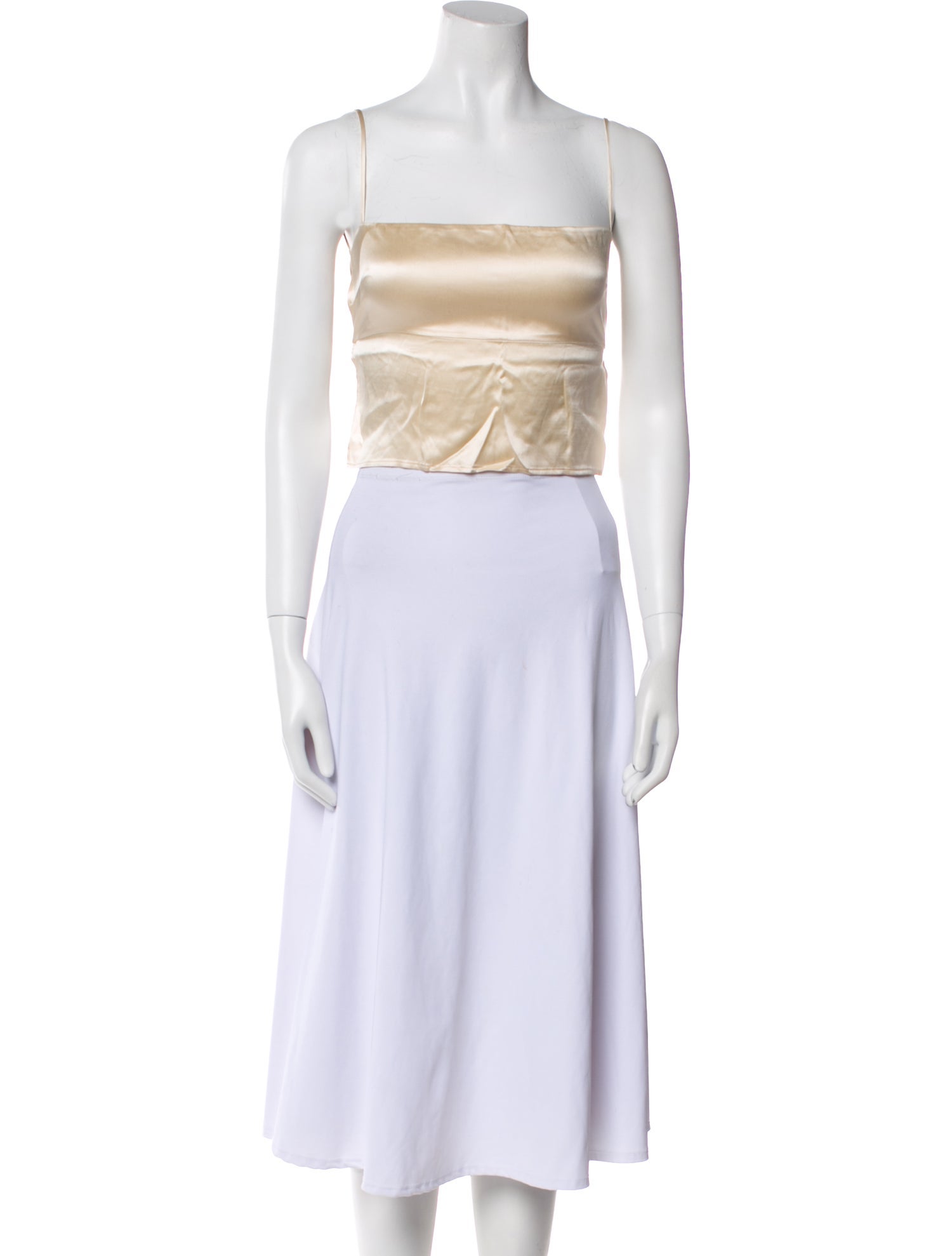 Reformation Silk Strapless Crop Top