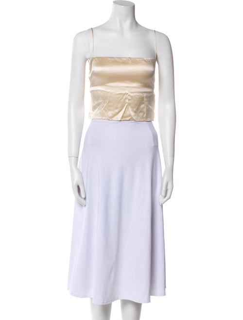 Reformation Silk Strapless Crop Top