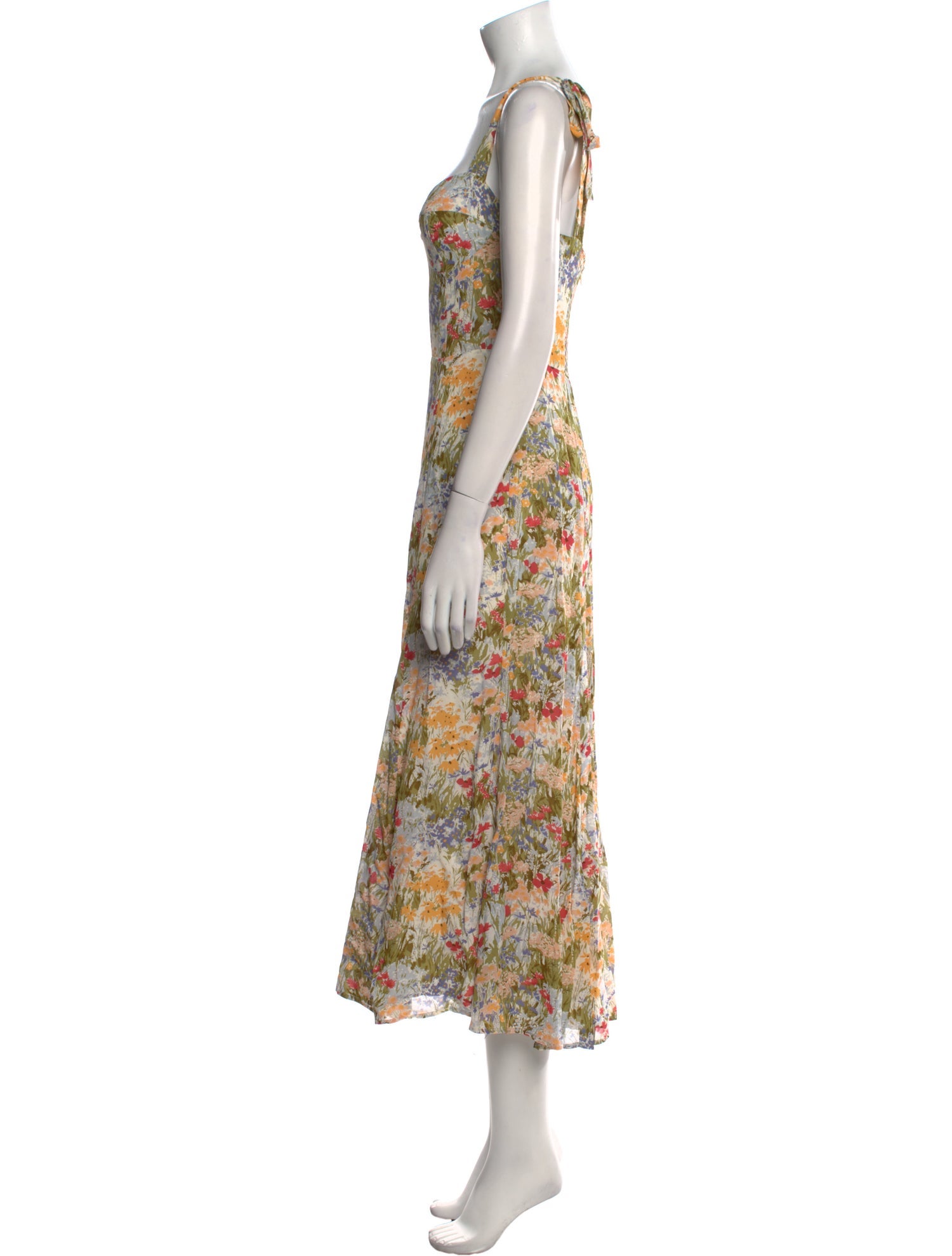 Reformation Floral Print Midi Length Dress