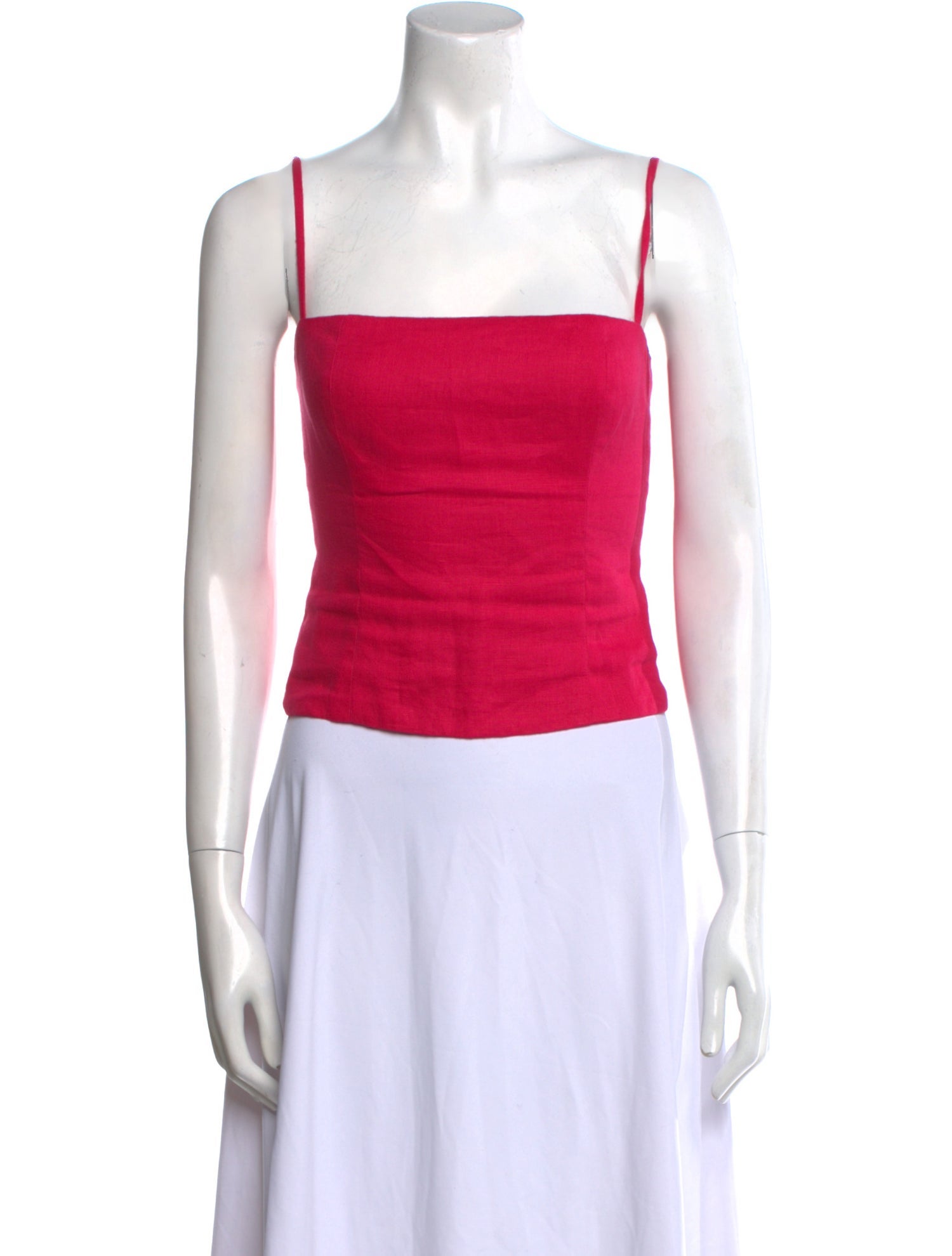 Reformation Linen Square Neckline Crop Top