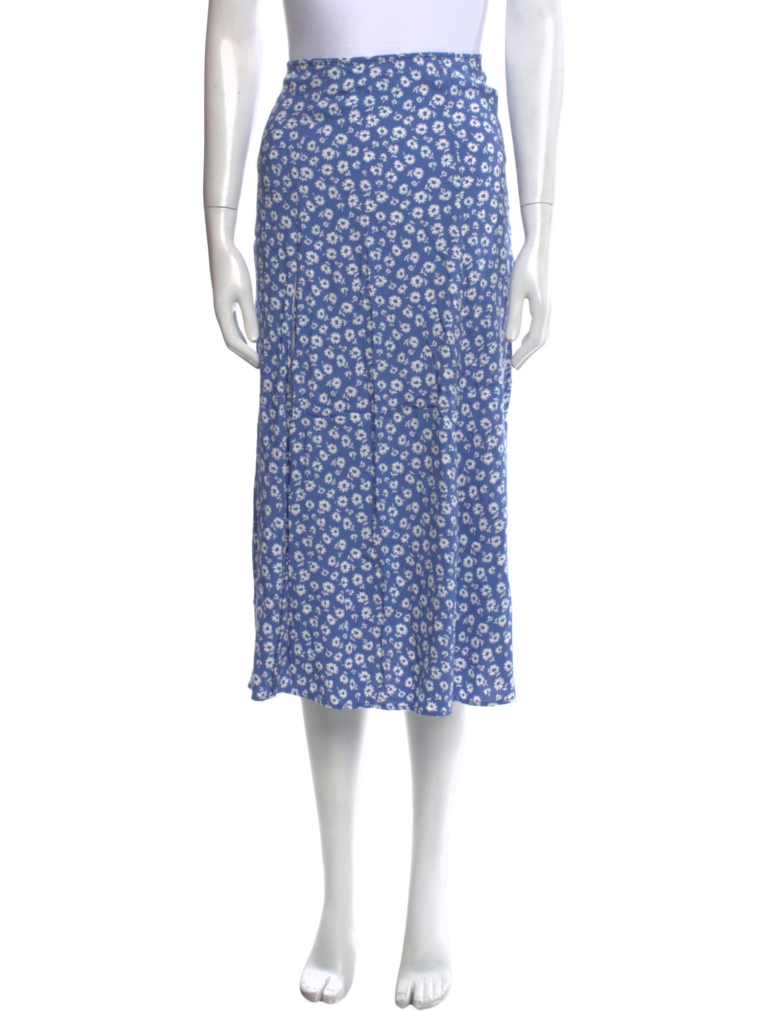 Reformation Floral Print Midi Length Skirt