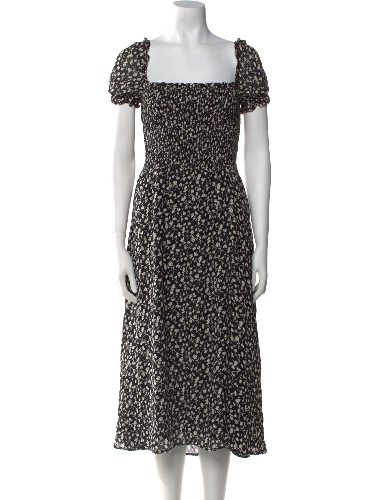 Reformation Floral Print Midi Length Dress