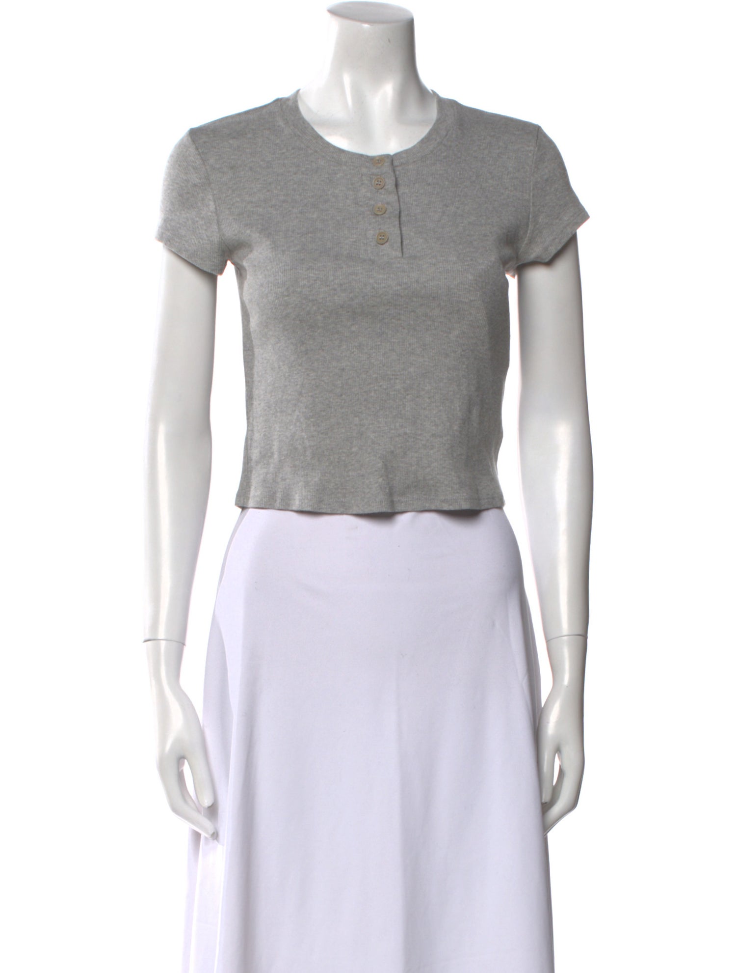 Reformation Crew Neck Short Sleeve Crop Top