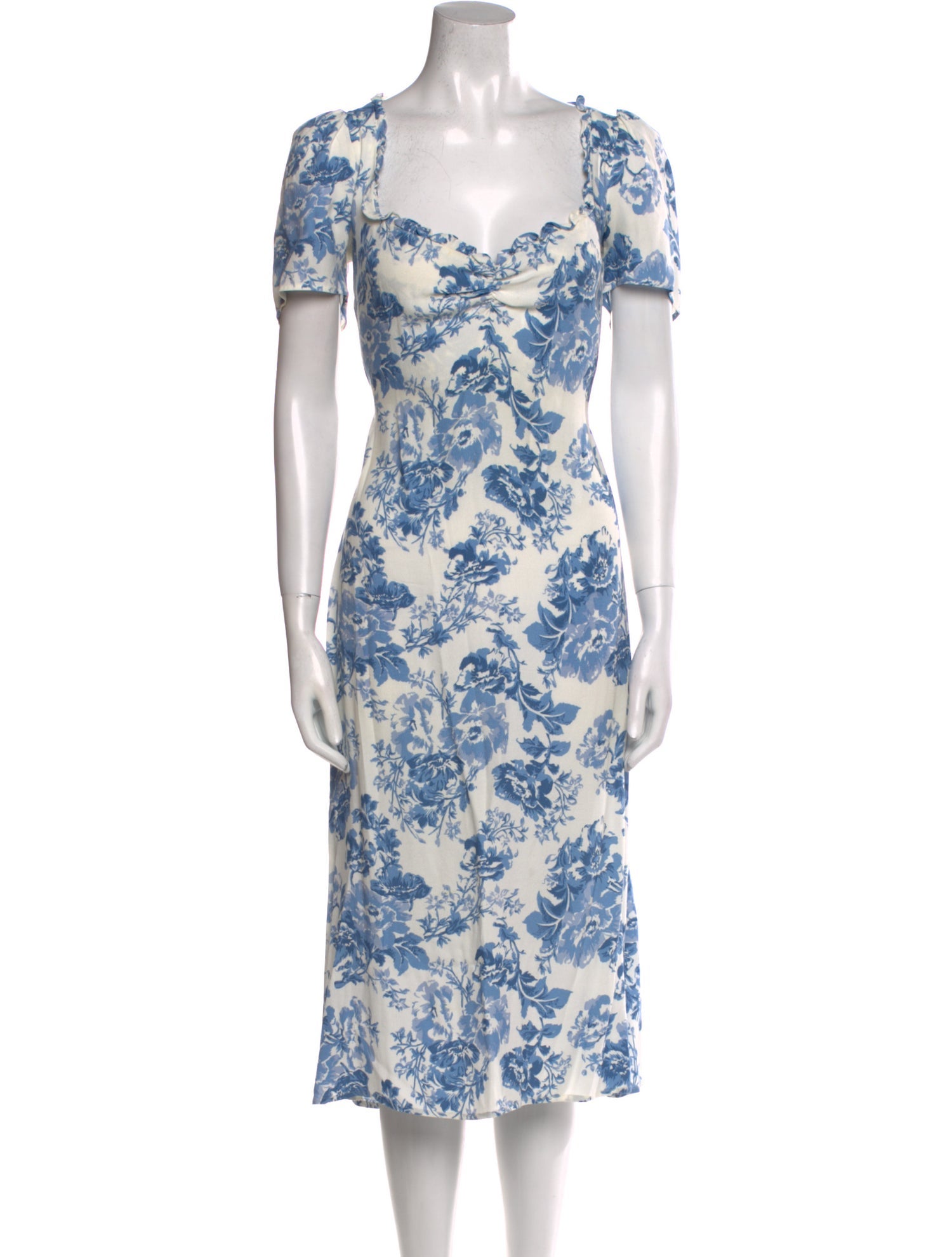 Reformation Floral Print Midi Length Dress