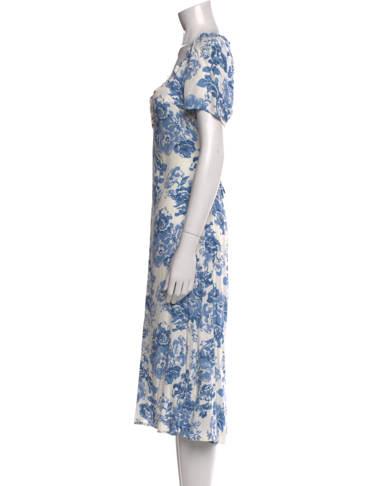 Reformation Floral Print Midi Length Dress