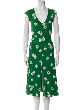 Reformation Floral Print Midi Length Dress