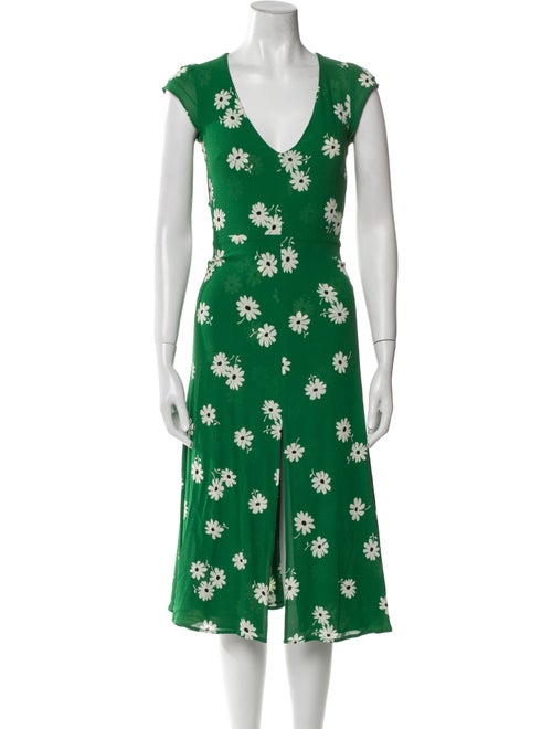 Reformation Floral Print Midi Length Dress