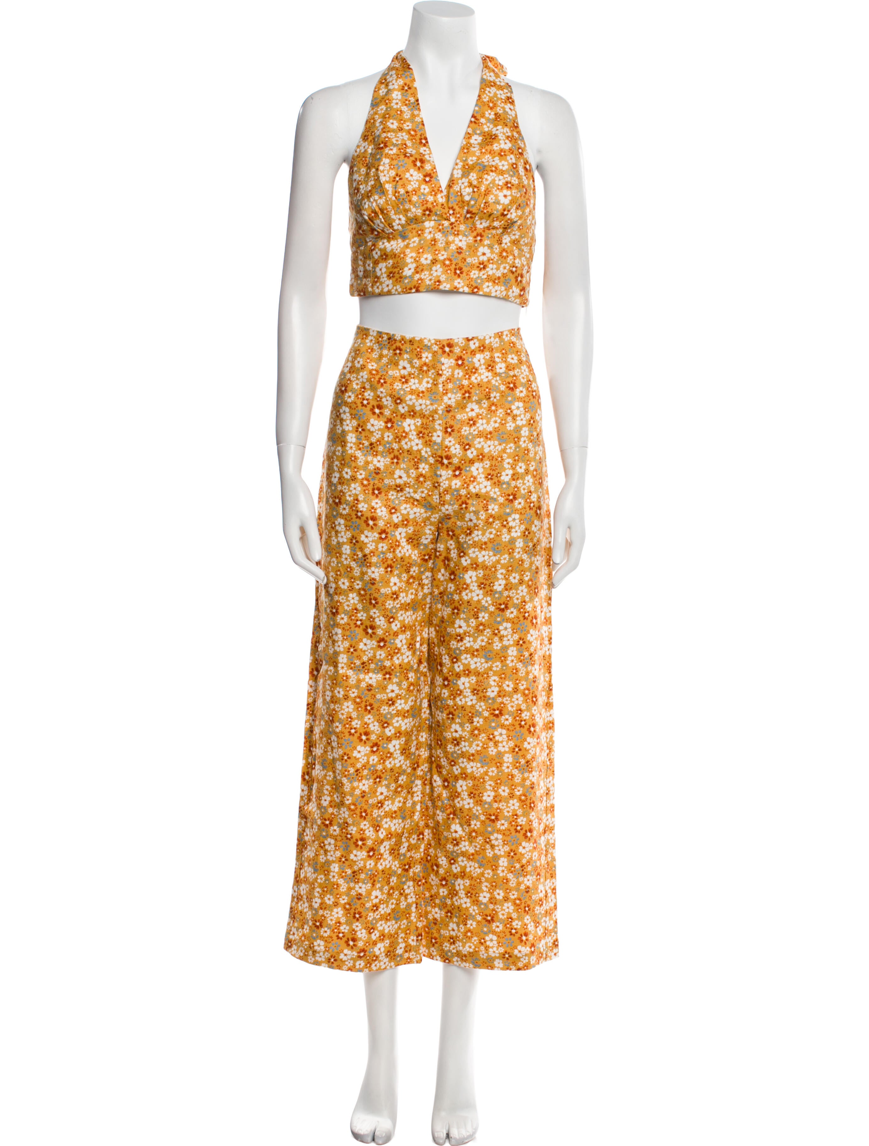 Reformation Linen Floral Print Pant Set