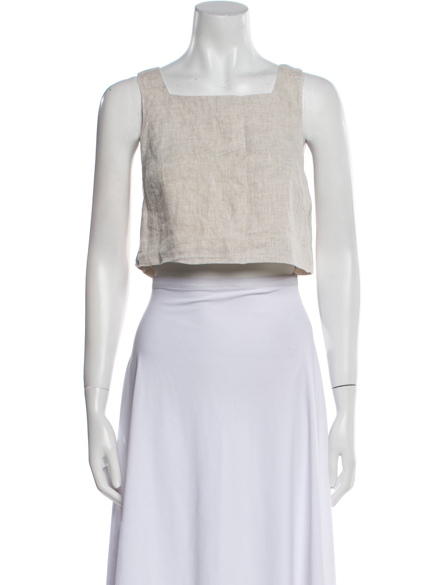 Reformation Linen Square Neckline Crop Top