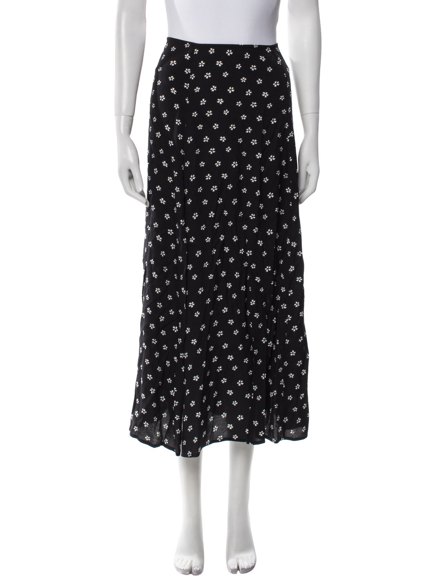 Reformation Floral Print Midi Length Skirt