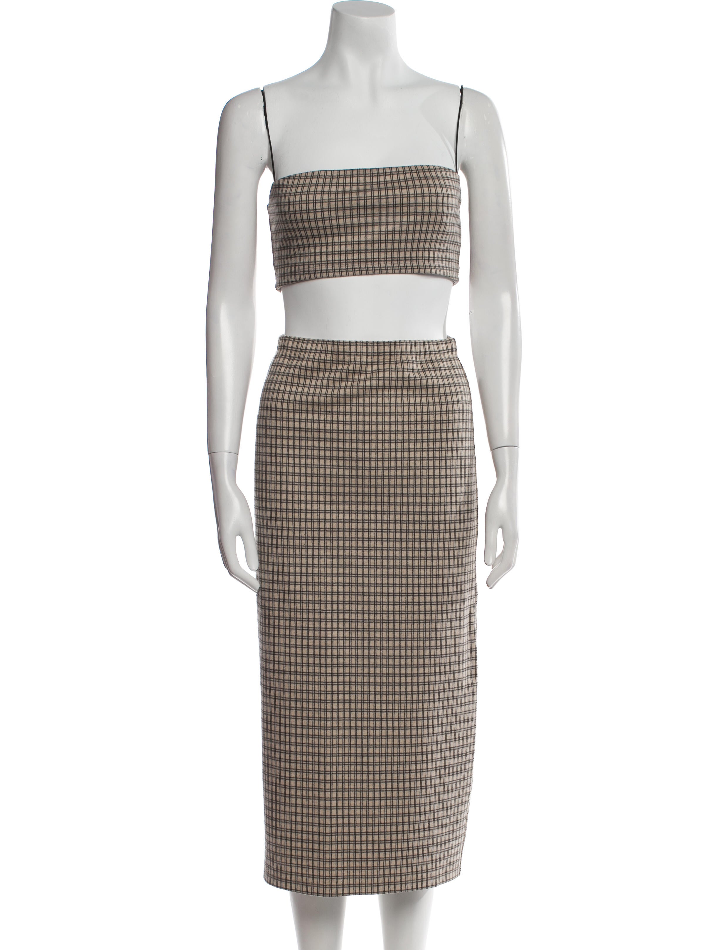 Reformation Plaid Print Skirt Set