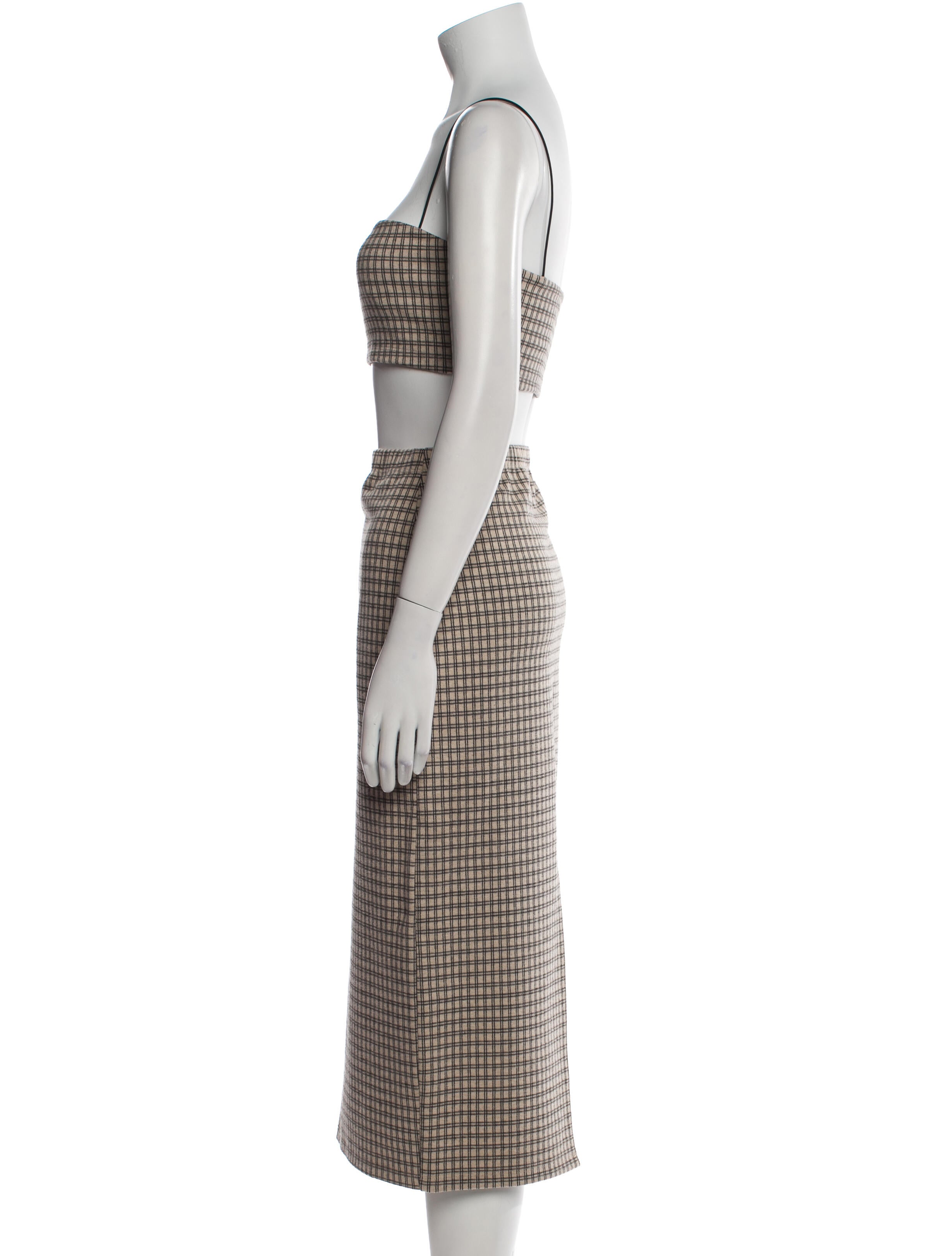 Reformation Plaid Print Skirt Set
