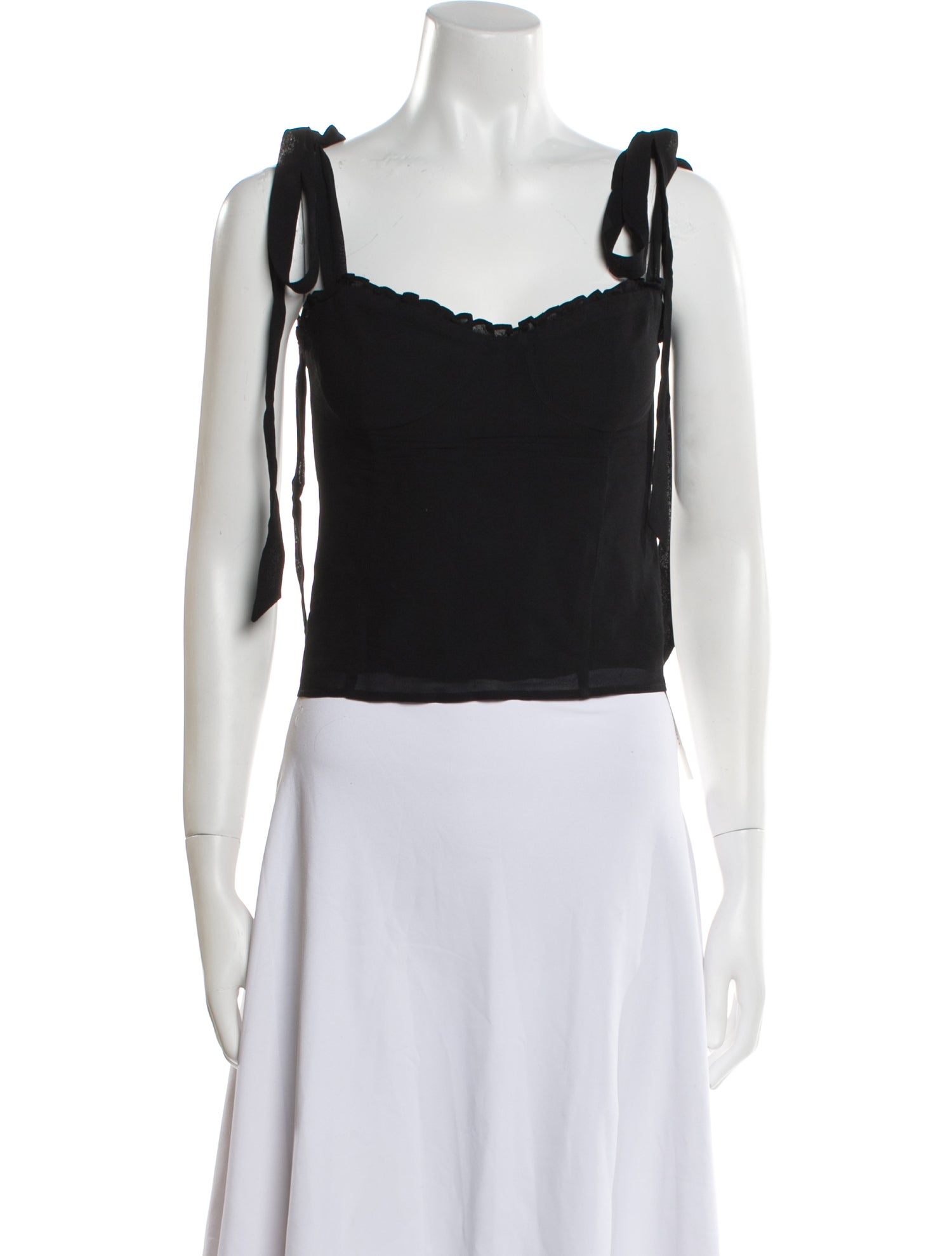 Reformation Square Neckline Sleeveless Crop Top